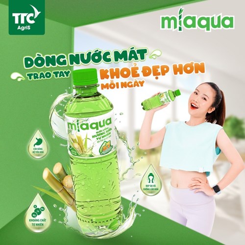 Thùng 24 chai nước uống hương mía Miaqua 355ml