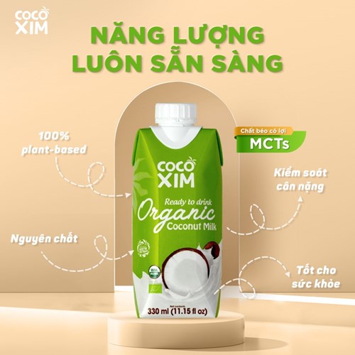 Thùng 12 hộp sữa dừa Cocoxim Organic 330ml