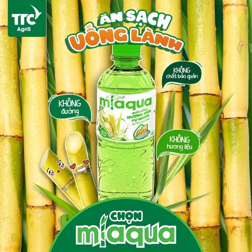 Thùng 24 chai nước uống hương mía Miaqua 500ml