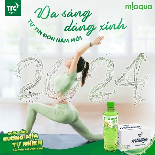 Thùng 24 chai nước uống hương mía Miaqua 355ml