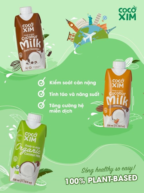 Thùng 12 hộp sữa dừa Cocoxim Organic 330ml