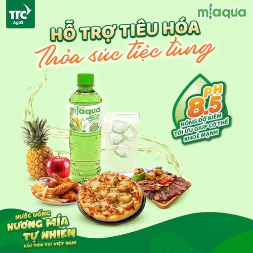 Thùng 24 chai nước uống hương mía Miaqua 355ml