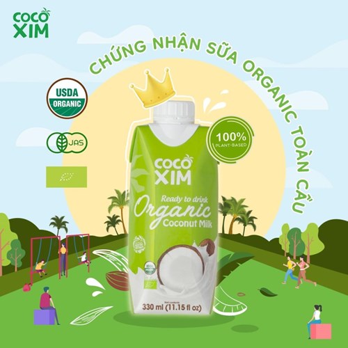 Thùng 12 hộp sữa dừa Cocoxim Organic 330ml