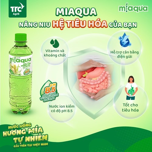 Thùng 24 chai nước uống hương mía Miaqua 500ml