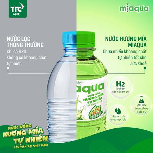 Thùng 24 chai nước uống hương mía Miaqua 355ml