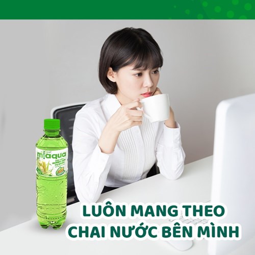 Thùng 24 chai nước uống hương mía Miaqua 500ml