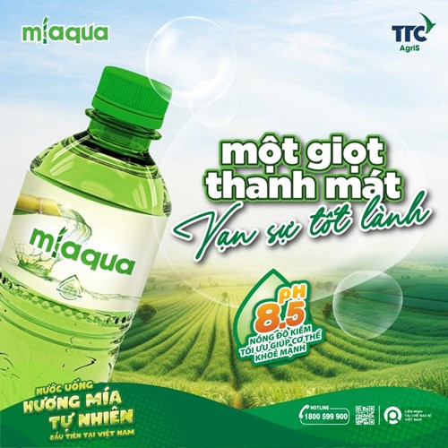 Thùng 24 chai nước uống hương mía Miaqua 500ml