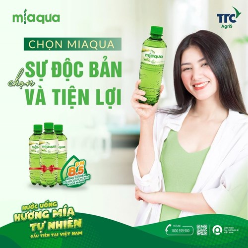 Thùng 24 chai nước uống hương mía Miaqua 500ml