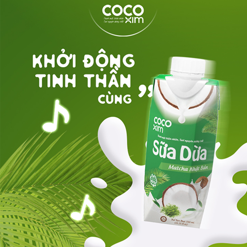 Thùng 12 hộp sữa dừa Cocoxim Matcha 330ml