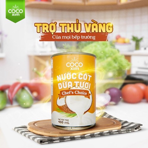 Khay 24 lon nước cốt dừa XIM - Mom Cooks 400ml/lon