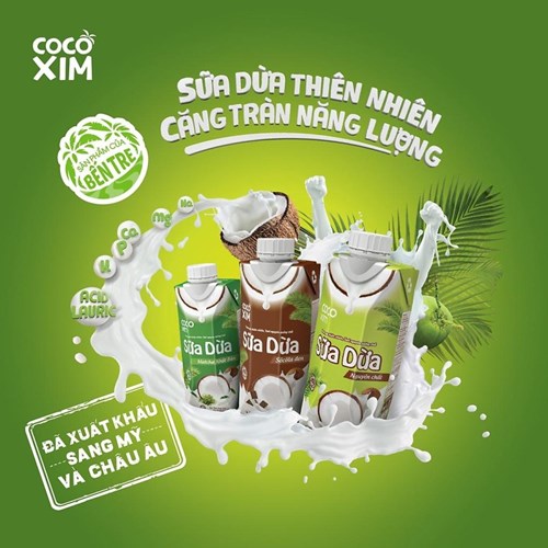 Thùng 12 hộp sữa dừa Cocoxim nguyên chất 330ml