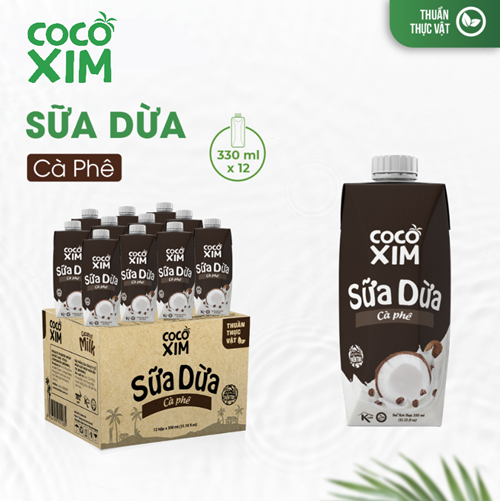 Thùng 12 hộp sữa dừa Cocoxim Cafe 330ml