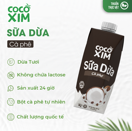 Thùng 12 hộp sữa dừa Cocoxim Cafe 330ml