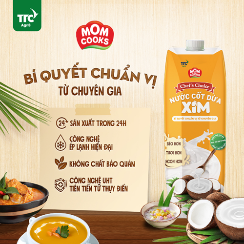 Thùng 12 hộp nước cốt dừa XIM Chef's Choice - Mom Cooks 1L