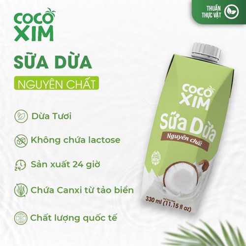 Thùng 12 hộp sữa dừa Cocoxim nguyên chất 330ml