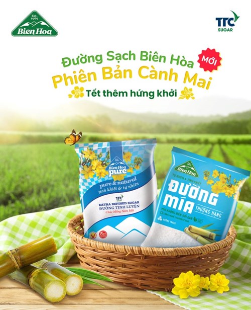 Thùng 40 túi đường Biên Hoà Pure cành mai 500gr