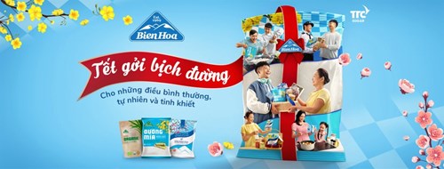 Thùng 40 túi đường mía thượng hạng cành mai Biên Hòa 500gr