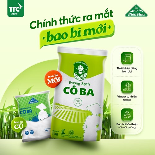 Thùng 20 túi đường sạch Cô Ba 1kg