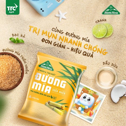 Thùng 20 túi đường mía thiên nhiên Biên Hòa 1kg