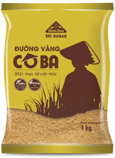 Thùng 20 túi đường vàng Cô Ba 1kg