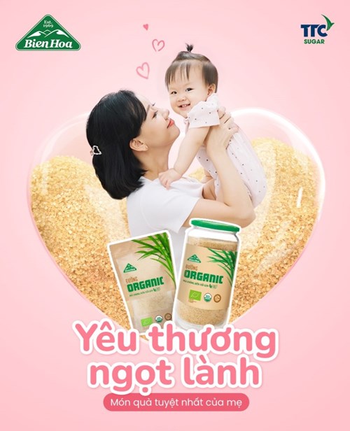 Thùng 8 hũ đường Biên Hòa Organic 800gr