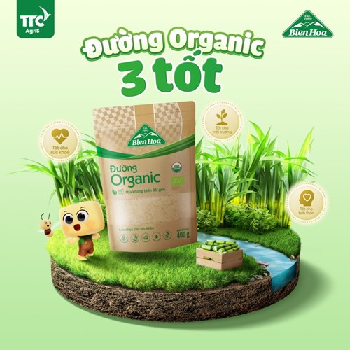 Thùng 24 túi đường Biên Hòa Organic 400gr