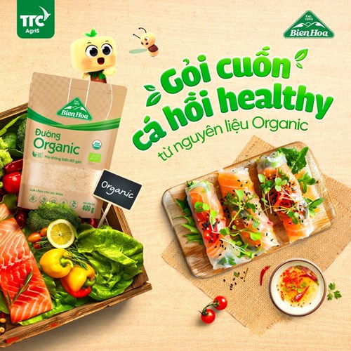 Thùng 24 túi đường Biên Hòa Organic 400gr