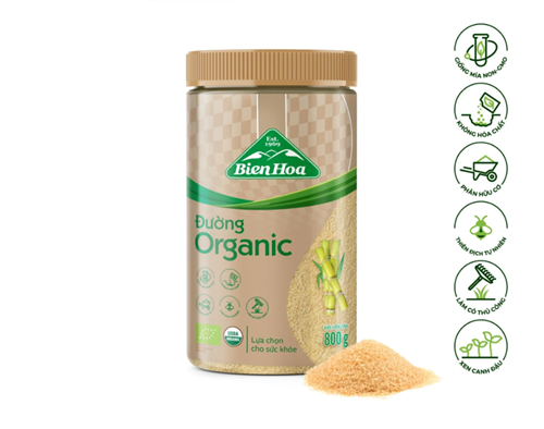 Thùng 8 hũ đường Biên Hòa Organic 800gr