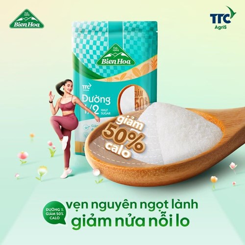 Thùng 24 túi đường 1/2 giảm 50% calo Biên Hòa 500gr