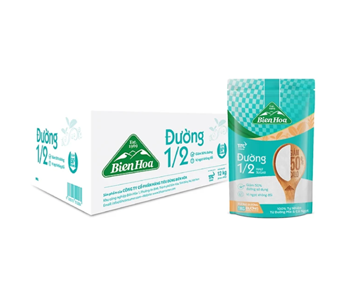 Thùng 24 túi đường 1/2 giảm 50% calo Biên Hòa 500gr