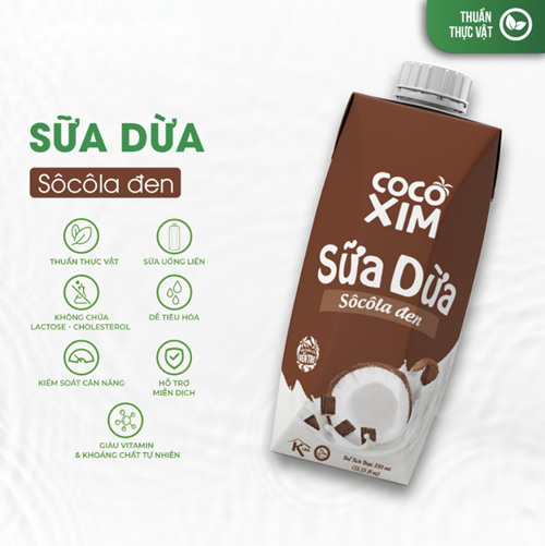 Thùng 12 hộp sữa dừa Cocoxim Chocolate 330ml