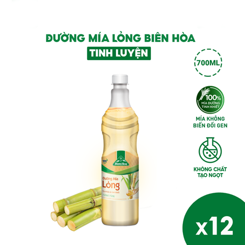 Thùng 12 chai đường mía lỏng Biên Hòa 700ml