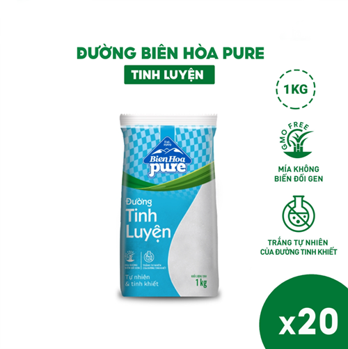 Thùng 20 túi đường Biên Hoà Pure 1kg