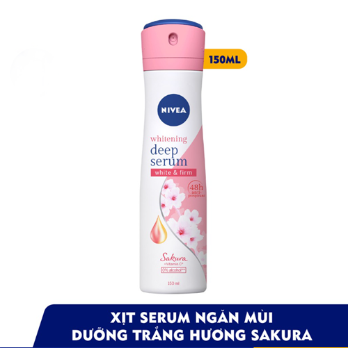 Xịt Ngăn Mùi Nivea Serum Trắng Mịn Hương Hoa Sakura 150ML - 85308