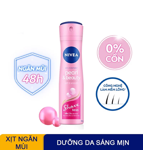 Xịt Ngăn Mùi NIVEA Pearl & Beauty Shaveless Ngọc Trai Mịn Mượt Da (150 ml) - 85348