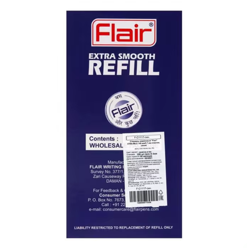 Hộp 100 ruột bút gel Flair 0.5mm (mực xanh)