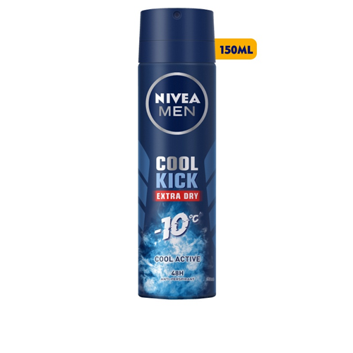 Xịt Ngăn Mùi NIVEA MEN Cool Kick Mát Lạnh - Thơm Năng Động 150 ml - 82883