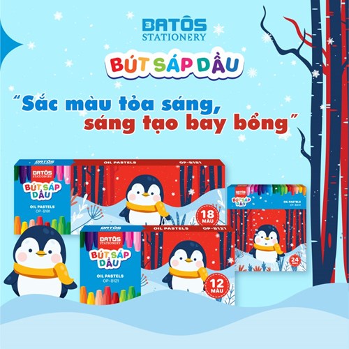 Bút sáp dầu Batos hộp 24 màu