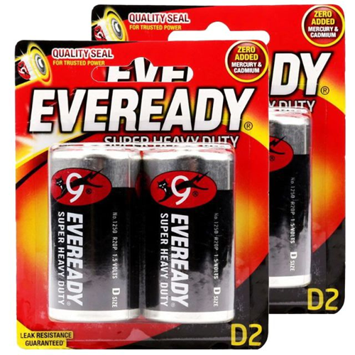 Pin Eveready Super Heavy Duty 1250 BP2 D Mã 100193484