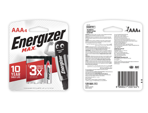 Pin Energizer Max E92 BP4 AAA