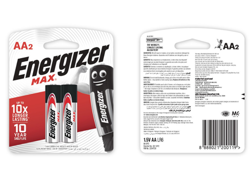 Pin Energizer Max AA E91 BP2