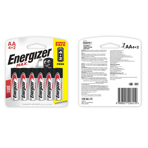 Pin Energizer Max AA E91 BP4+2