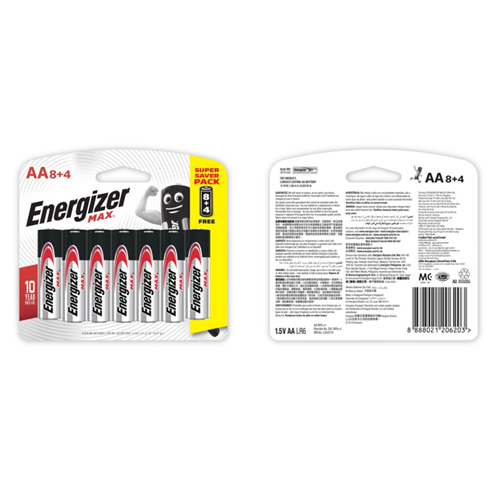 Pin Energizer Max AA E91 BP8+4