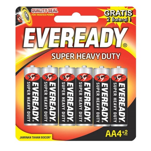 Pin Eveready Super Heavy Duty AA 1215 BP4+2