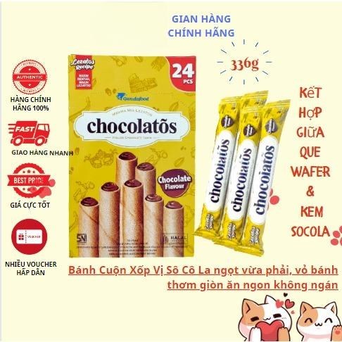 Bánh cuộn xốp Socola Chocolatos hộp 336g ( 24 gói x 14g) Mã 101225045