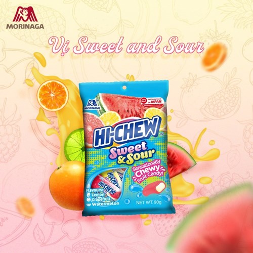 Kẹo mềm Morinaga Hichew vị chua ngọt túi 90g Mã 101112516