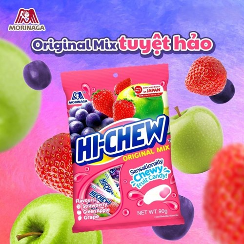 Kẹo mềm Morinaga Hichew vị chua ngọt túi 90g Mã 101112516