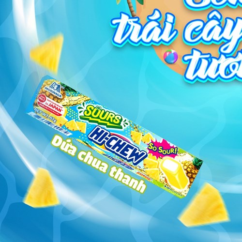 Kẹo mềm Morinaga Hichew Sours hương dứa thanh 57g Mã 101112511