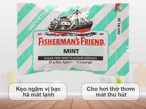 Kẹo cay con tàu không đường Fisherman's Friend hương bạc hà gói 25g Mã 100964873