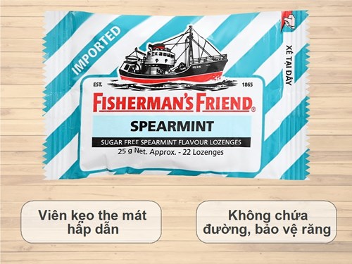 Kẹo cay con tàu không đường Fisherman's Friend hương Spearmint gói 25g Mã 100964877